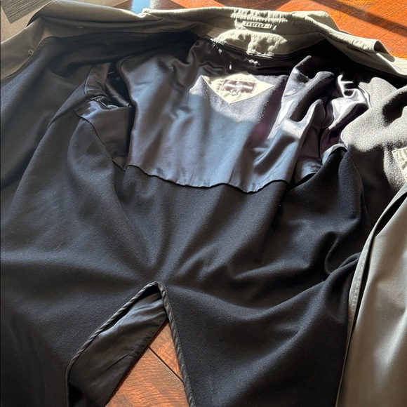 Jones New York Trench Coat Wool Liner Green Grey Size 46R - Picture 7 of 15